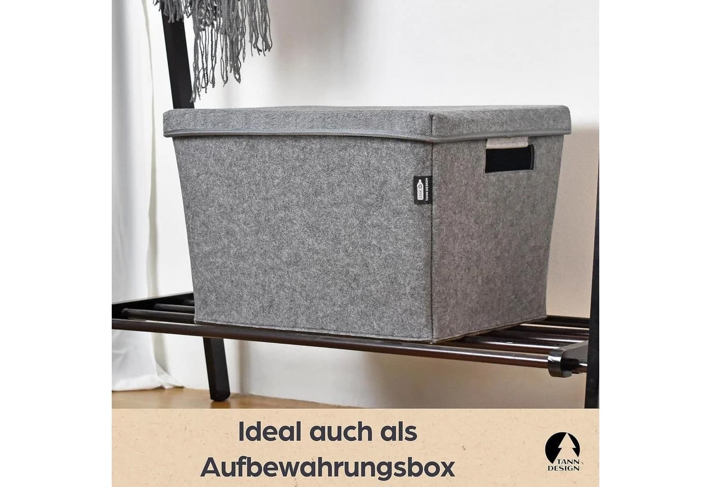Tanndesign Wäschekorb 64L Grau rPET Filz - Bild 4