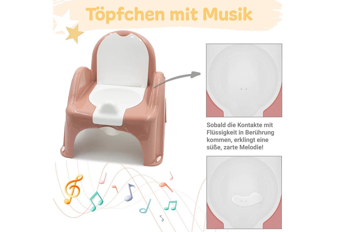 Babykajo Töpfchen mit Musik 2-tlg. Anti-Rutsch