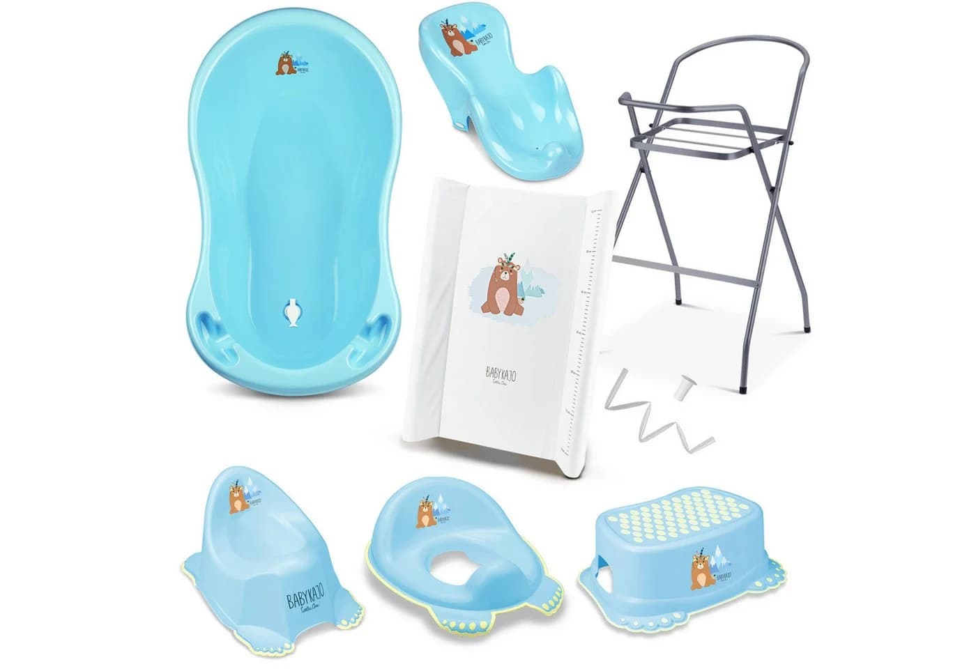 Babykajo Babybadewanne mit Ständer 8-tlg. Blau - Bild 2
