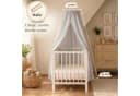 Babykajo Betthimmel Stoff + Ständer Creme/Grau Musselin Bild 1