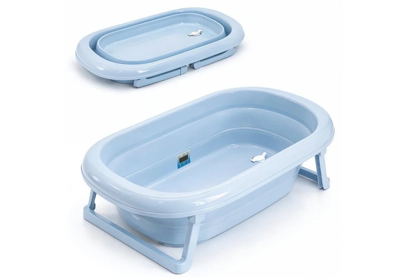Babykajo Faltbare Babybadewanne hellblau mit Thermometer - Bild 2