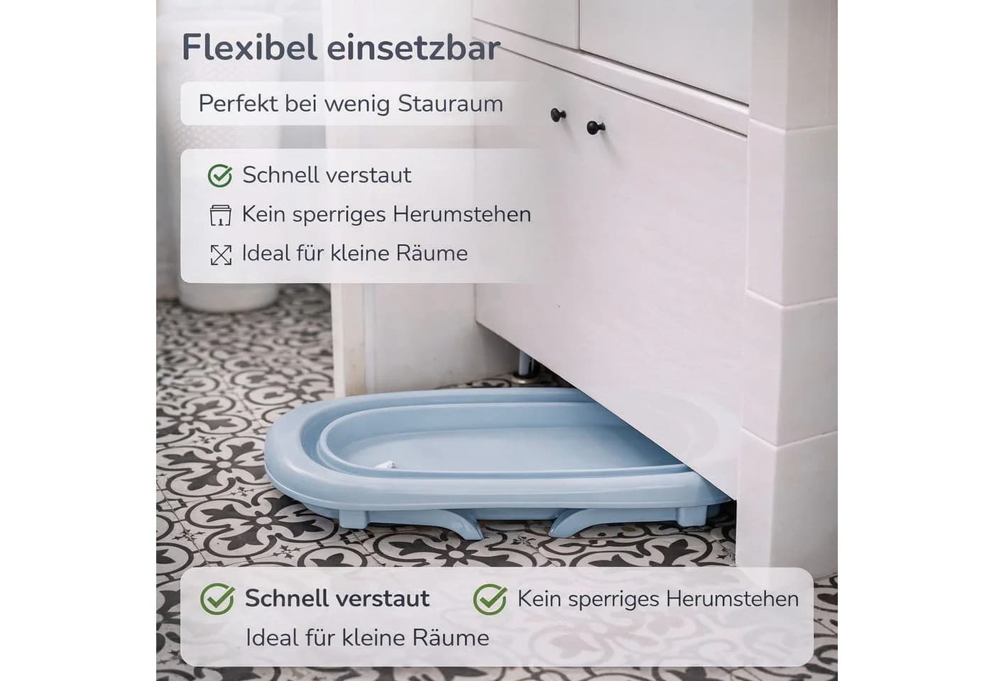 Babykajo Faltbare Babybadewanne hellblau mit Thermometer - Bild 4