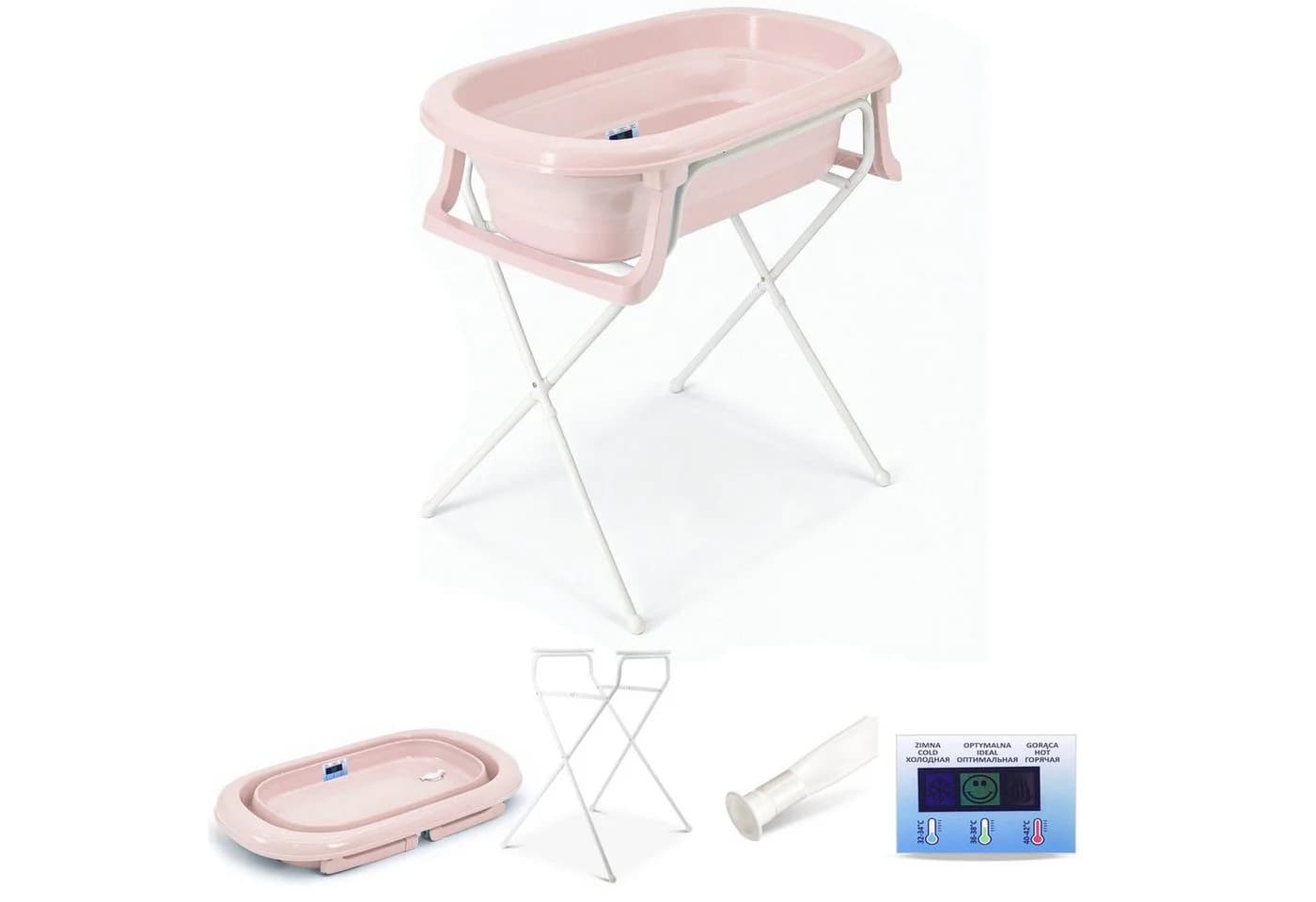 Babykajo Babybadewanne 4-tlg. Rosa Faltbar mit Ständer - Bild 2