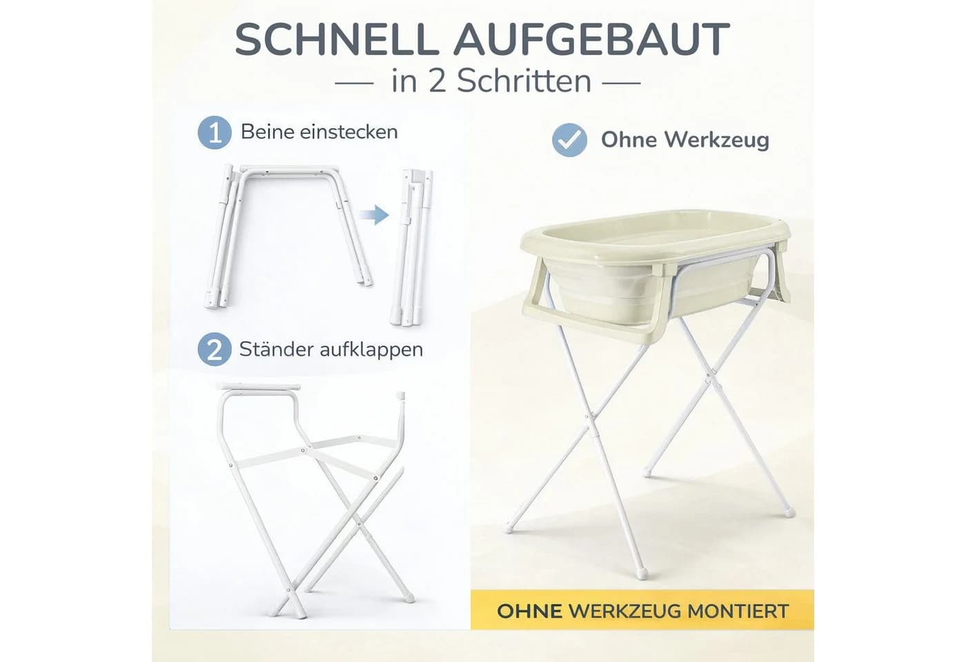 Babykajo Babybadewanne Set 4-tlg. Faltbar mit Ständer - Bild 5
