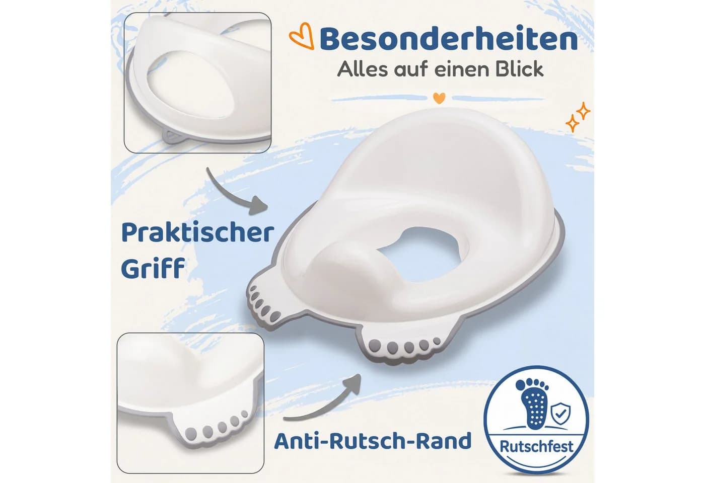 Babykajo Toilettentrainer Weiß BPA-frei TÜV geprüft - Bild 5
