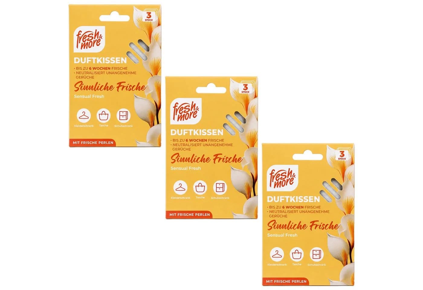 fresh & more Duftkissen Mix 3er Set 9-tlg. Sinnliche Frische mit Frischeperlen