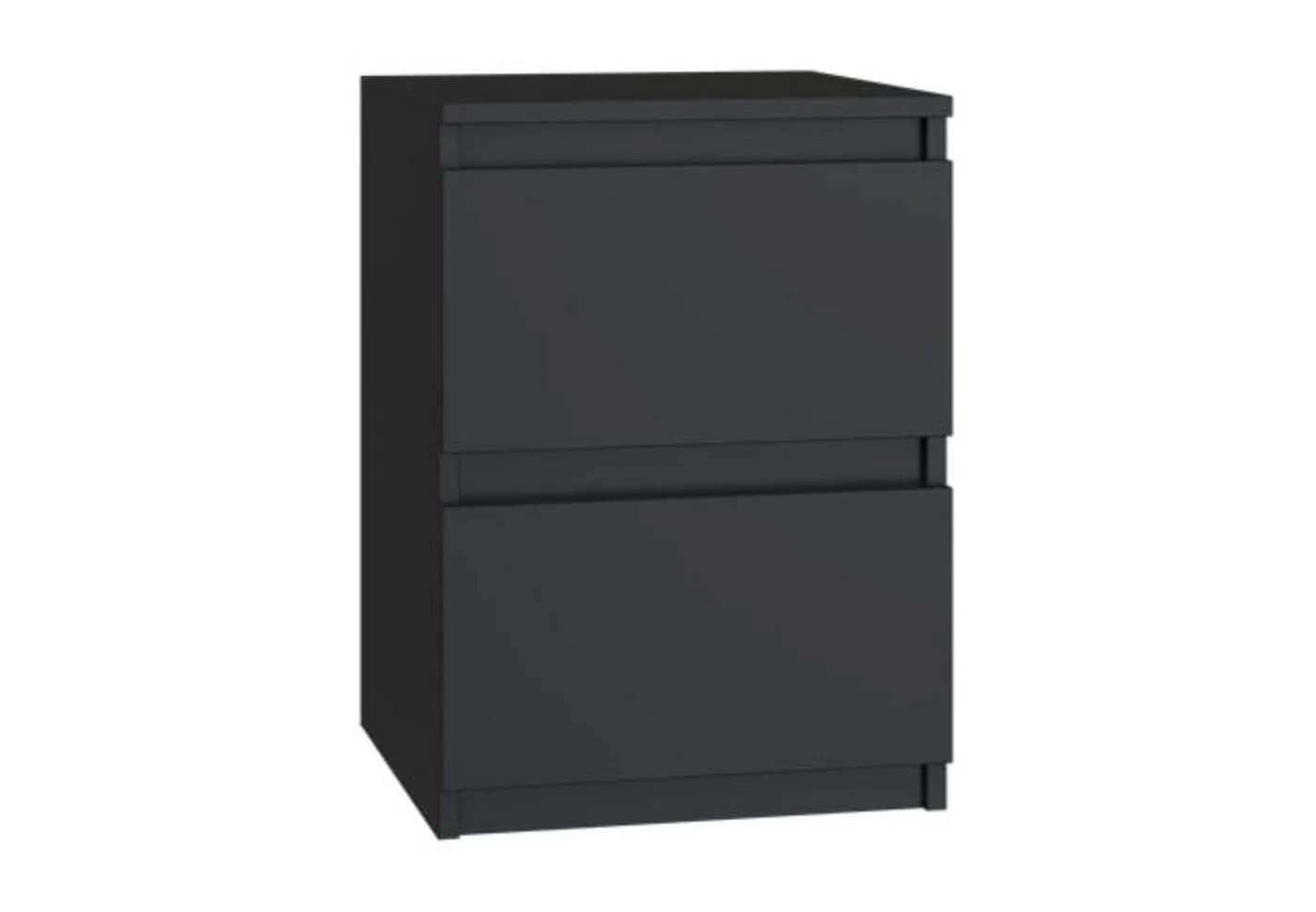 Home Collective Nachttisch Schwarz mit 2 Schubladen Holzwerkstoff - Bild 2