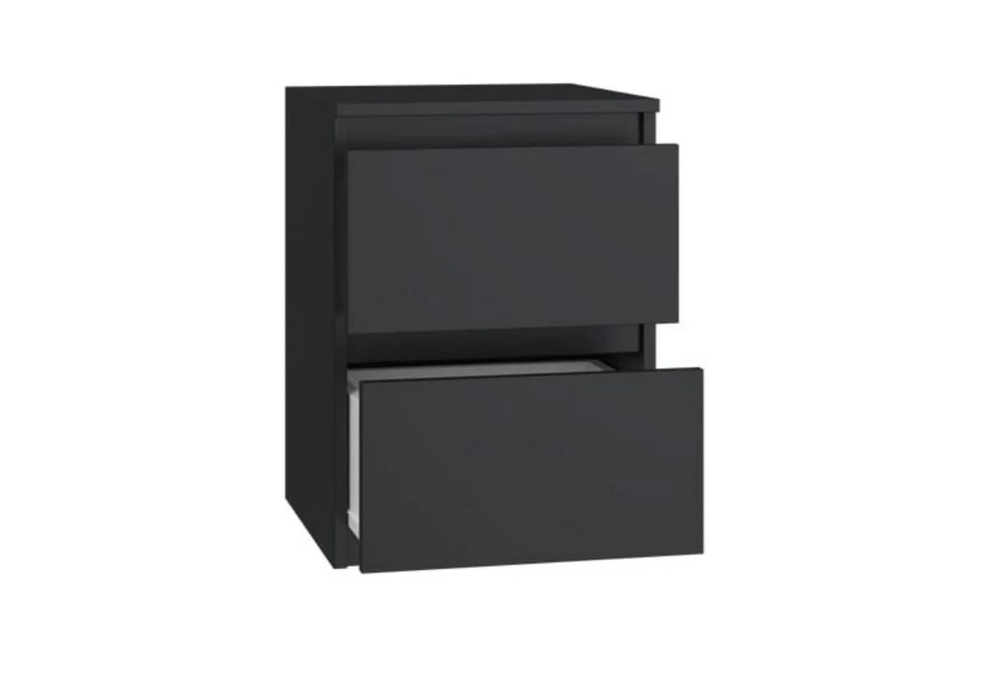 Home Collective Nachttisch Schwarz mit 2 Schubladen Holzwerkstoff - Bild 4