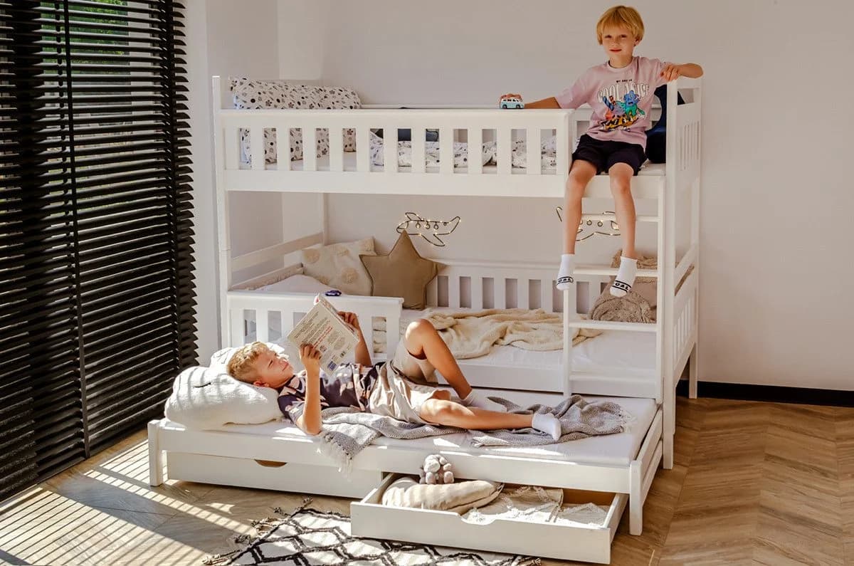 Kids Collective Hochbett Weiß mit Ausziehbett und Schubladen - Bild 4