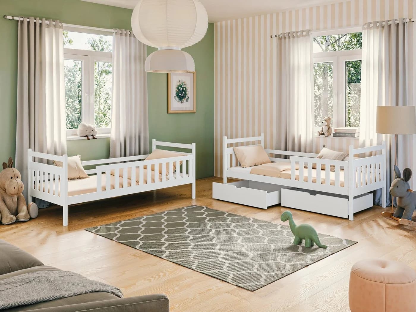Kids Collective Hochbett mit Schubladen und Rausfallschutz weiß - Bild 5