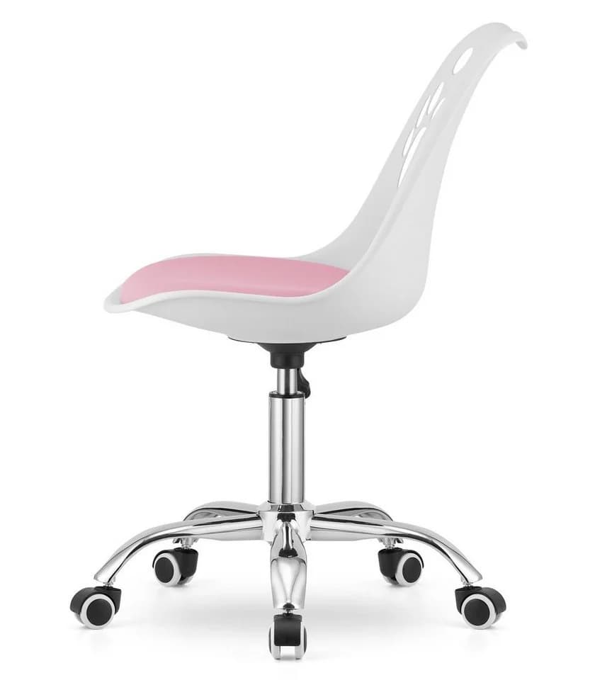 Kids Collective Kinderstuhl mit Rollen Weiß-Rosa Verstellbar
