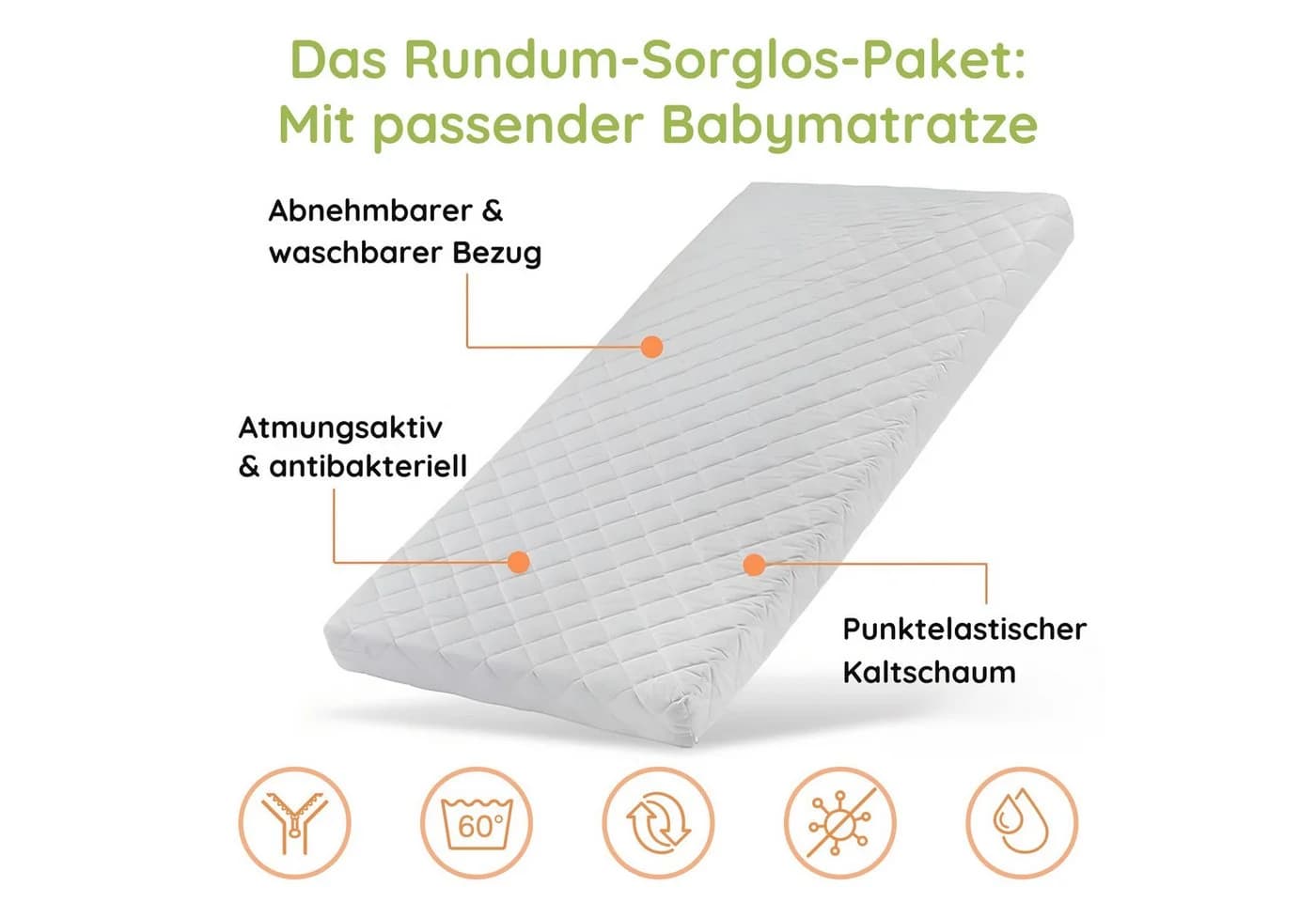 Kids Collective Babybett umbaubar zu Kinderbett weiss Kiefern-Vollholz - Bild 3