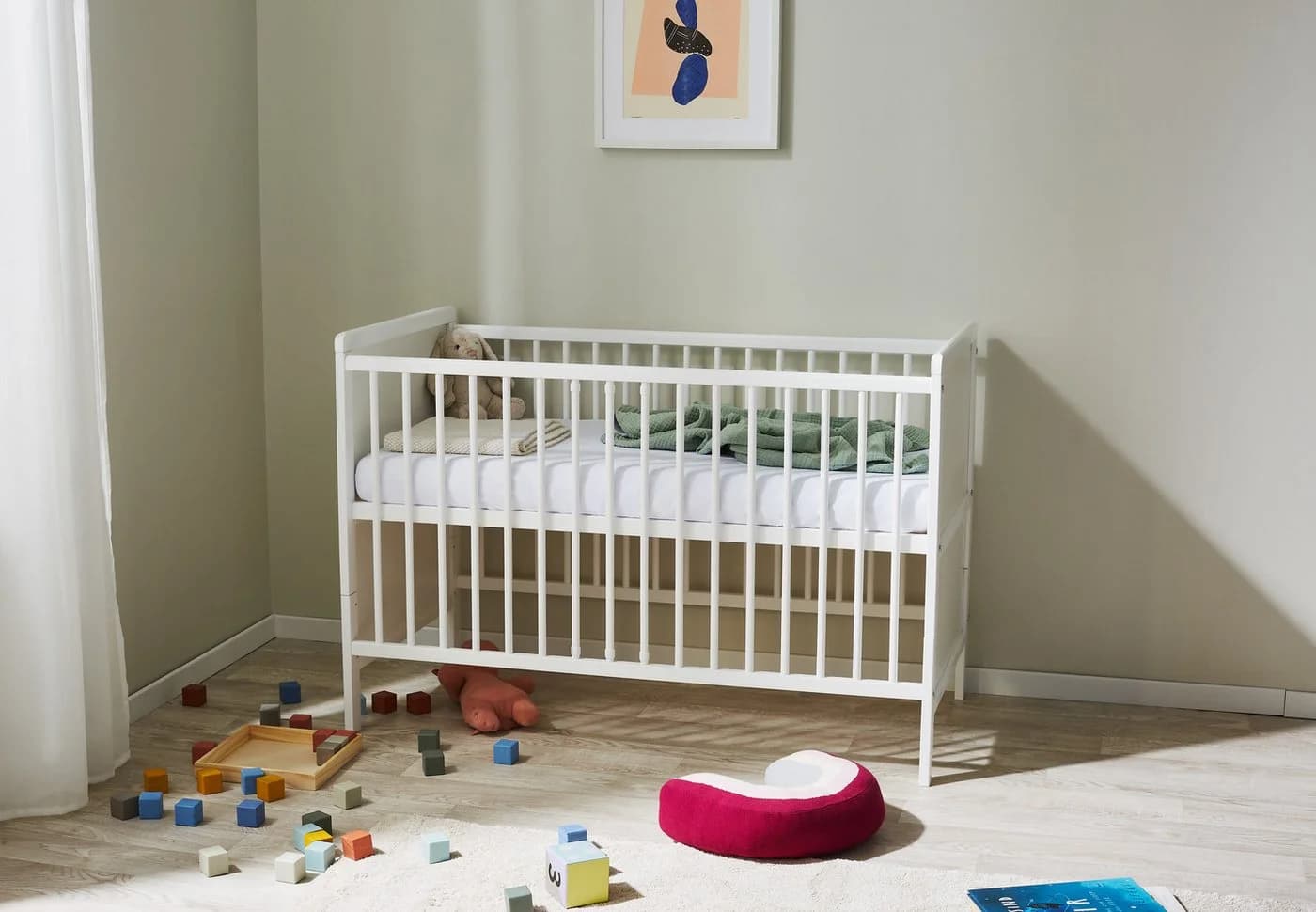 Kids Collective Babybett umbaubar zu Kinderbett weiss Kiefern-Vollholz - Bild 5