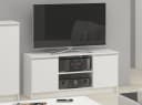Home Collective TV-Schrank 120 cm Weiß mit zwei Türen und zwei offenen Regalen Bild 1