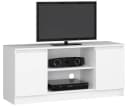 Home Collective TV-Schrank 120 cm Weiß mit zwei Türen und zwei offenen Regalen Bild 4