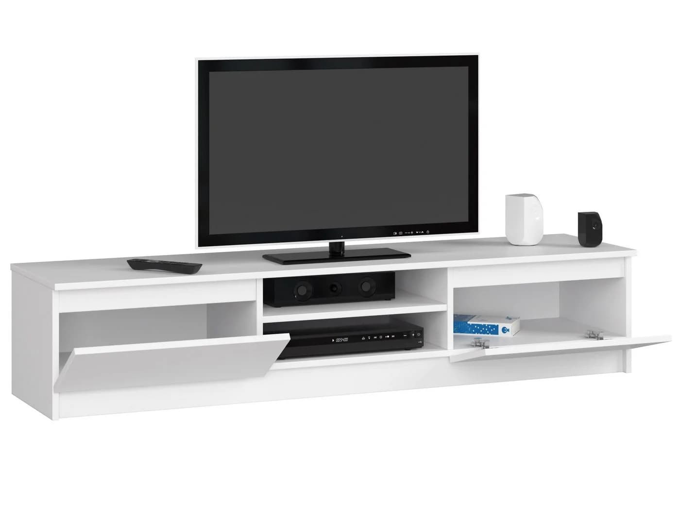 Home Collective TV-Schrank 160cm Weiß Moderner Lowboard