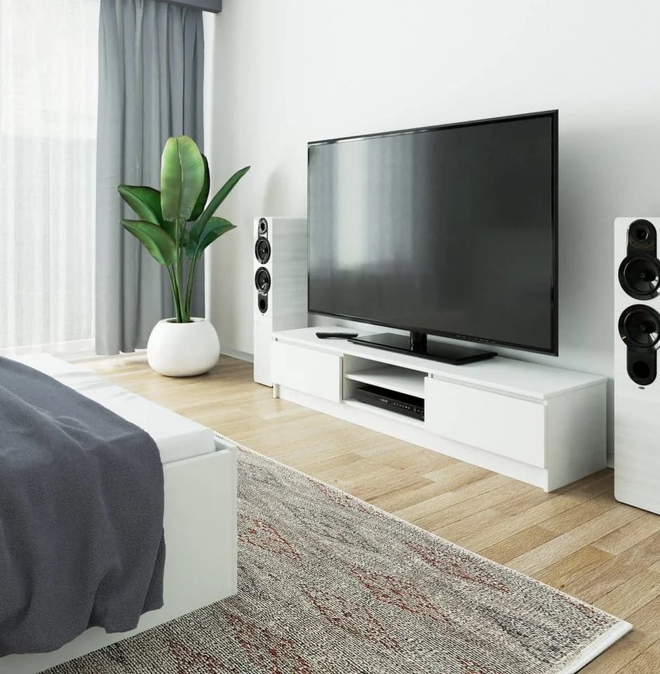 Home Collective TV-Schrank 160cm Weiß Moderner Lowboard - Bild 4