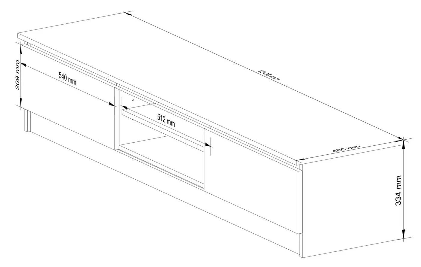 Home Collective TV-Schrank 160cm Weiß Moderner Lowboard - Bild 5