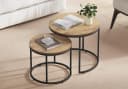 Home Collective Couchtisch 2er Set Eiche Schwarz Loft Design Bild 2