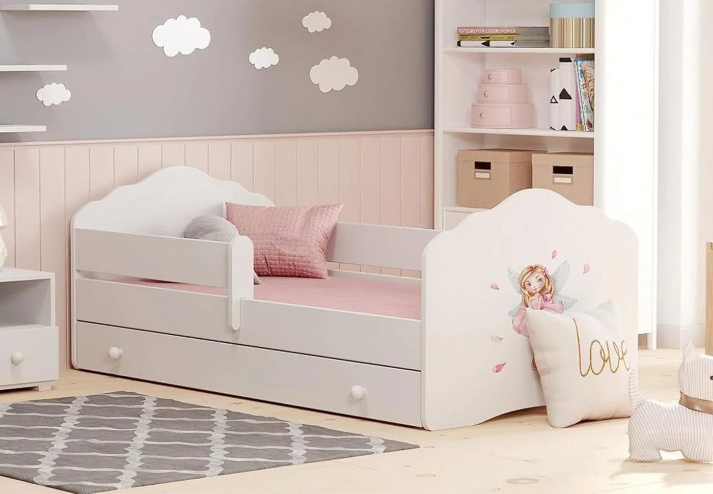 Kids Collective Kinderbett Weiß mit Prinzessin Motiv und Schublade - Bild 2