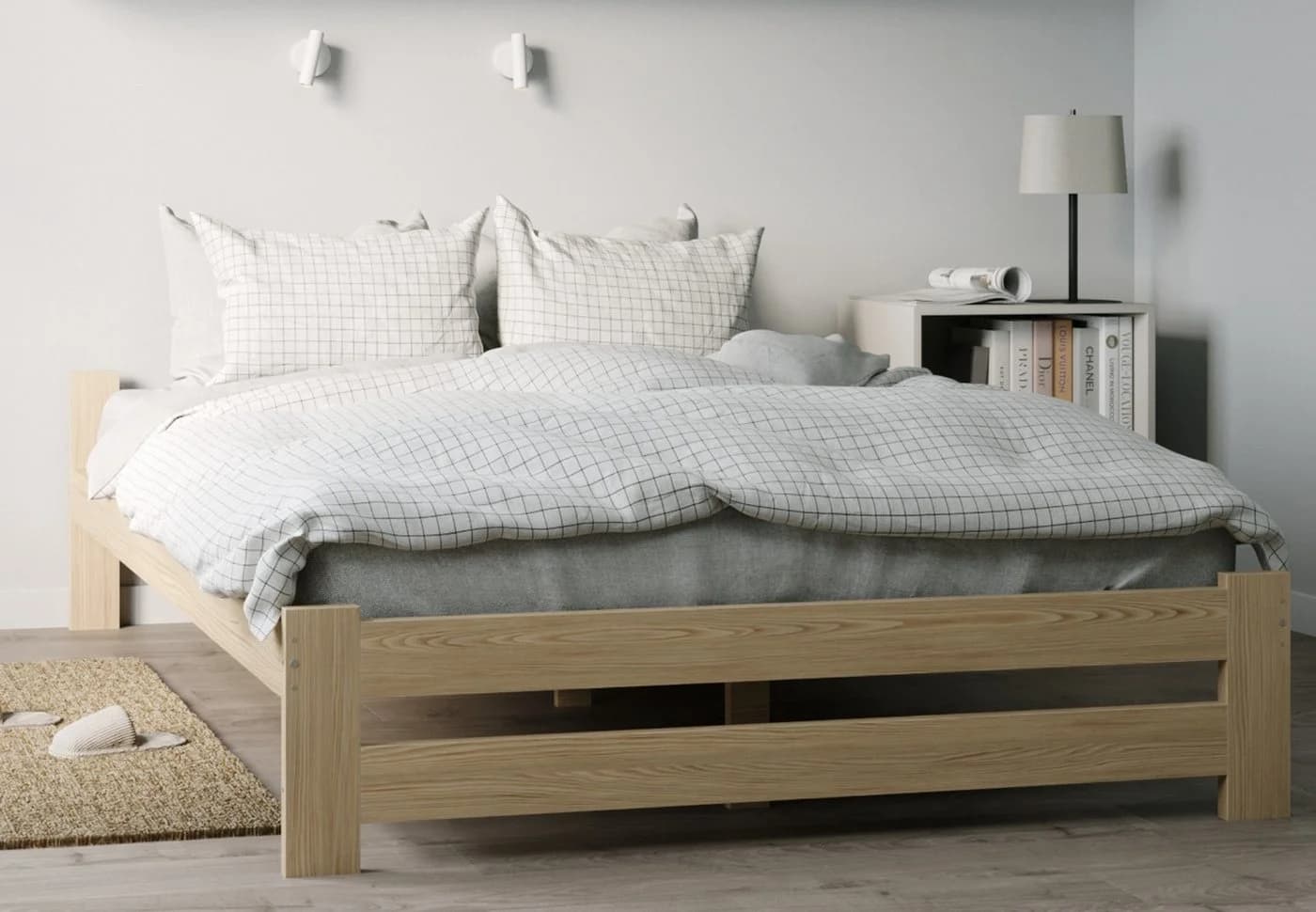 Home Collective Holzbett Kiefer Massivholz Skandi Boho - Bild 2