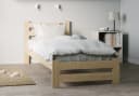Home Collective Holzbett Kiefer Massivholz Skandi Landhaus 90x200 cm Natur Bild 2
