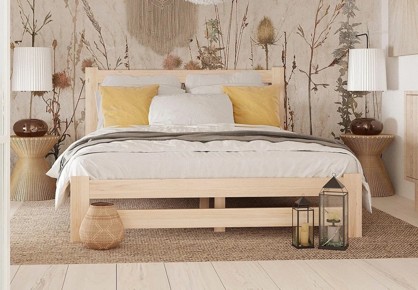 Home Collective Holzbett Kiefer Massivholz Modern Skandi Landhaus - Bild 3