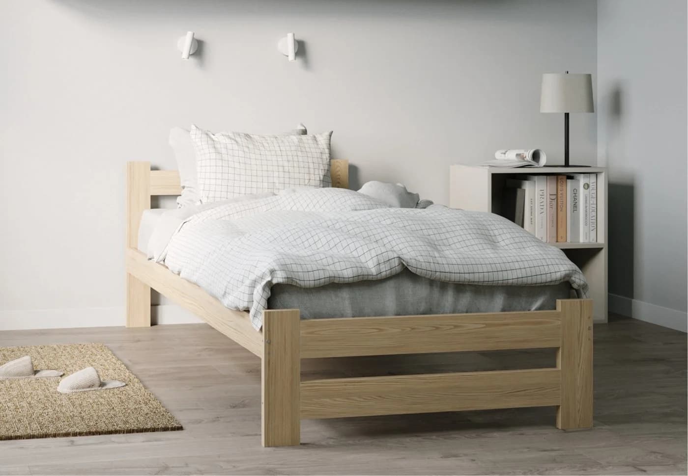 Home Collective Holzbett Kiefer Massivholz Skandi Boho Landhaus - Bild 2