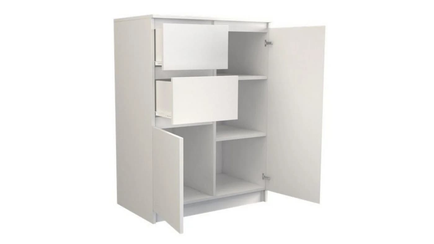 Home Collective Kommode schmal in weiß, Highboard Sideboard Mehrzweckschrank - Bild 3