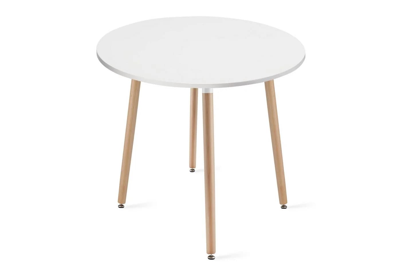 Home Collective Runder Esstisch Weiß MDF Buche - Bild 3