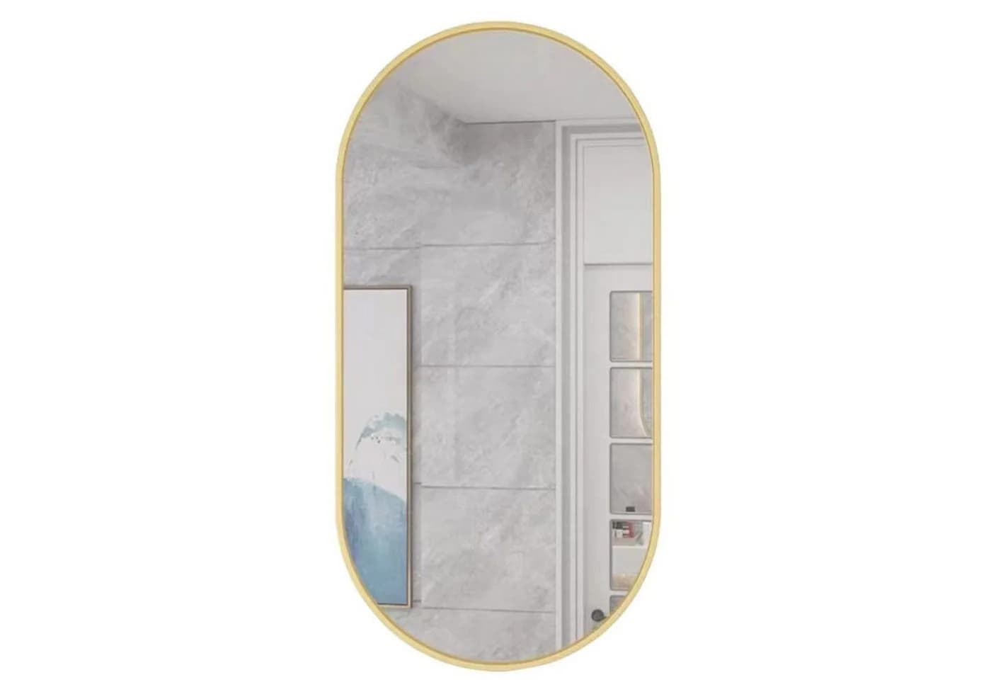 Home Collective Wandspiegel Oval 80x40 cm Gold Aluminiumrahmen - Bild 2