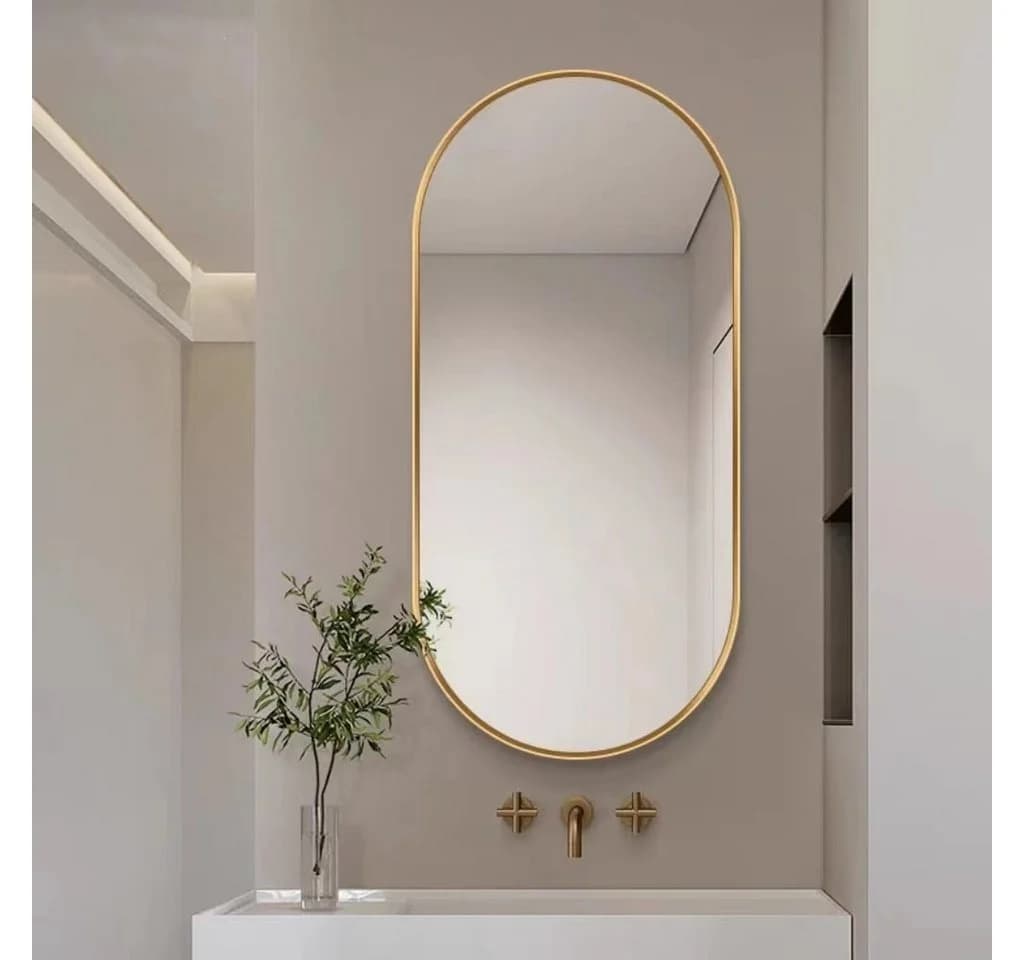 Home Collective Wandspiegel Oval 80x40 cm Gold Aluminiumrahmen - Bild 3