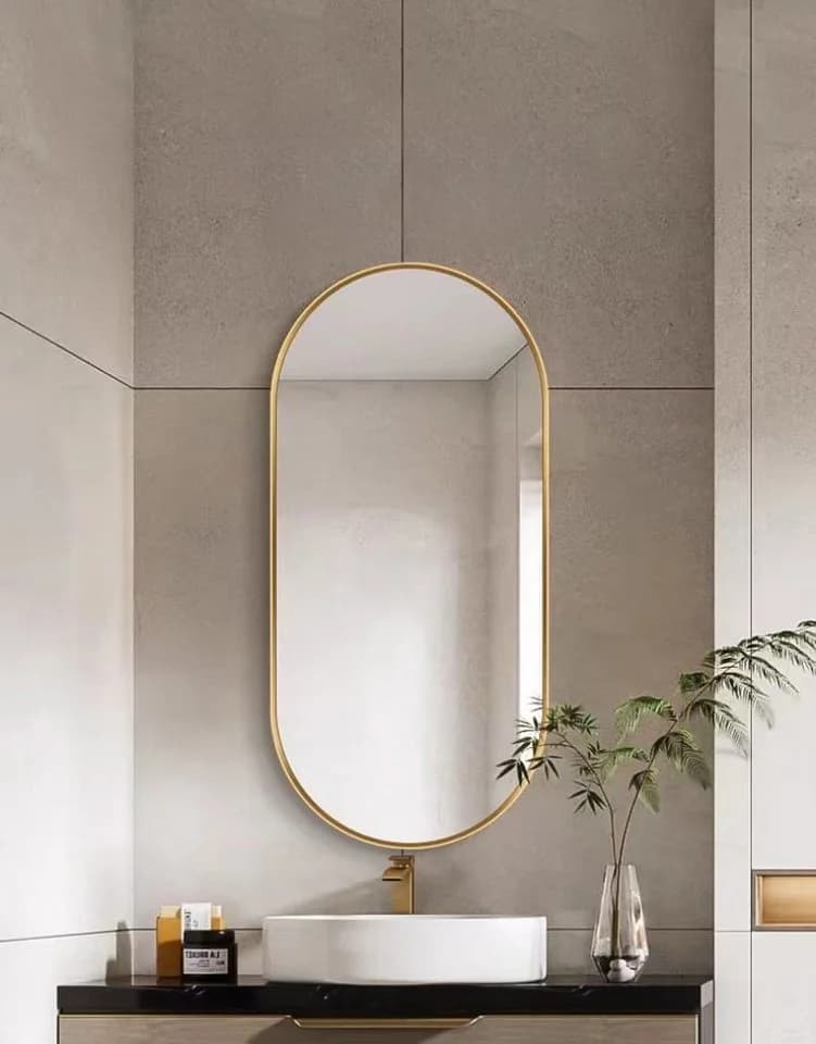 Home Collective Wandspiegel Oval 80x40 cm Gold Aluminiumrahmen - Bild 5