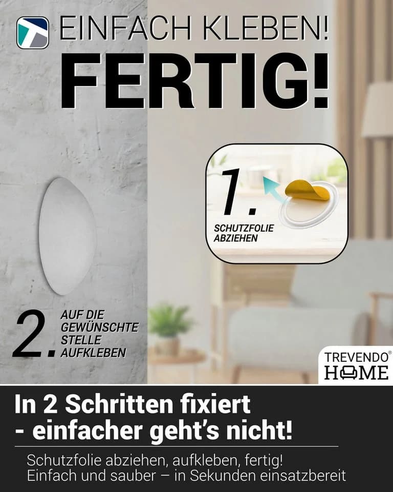 Trevendo Türstopper 10er Set Weiß Wandpuffer Gummipuffer - Bild 4