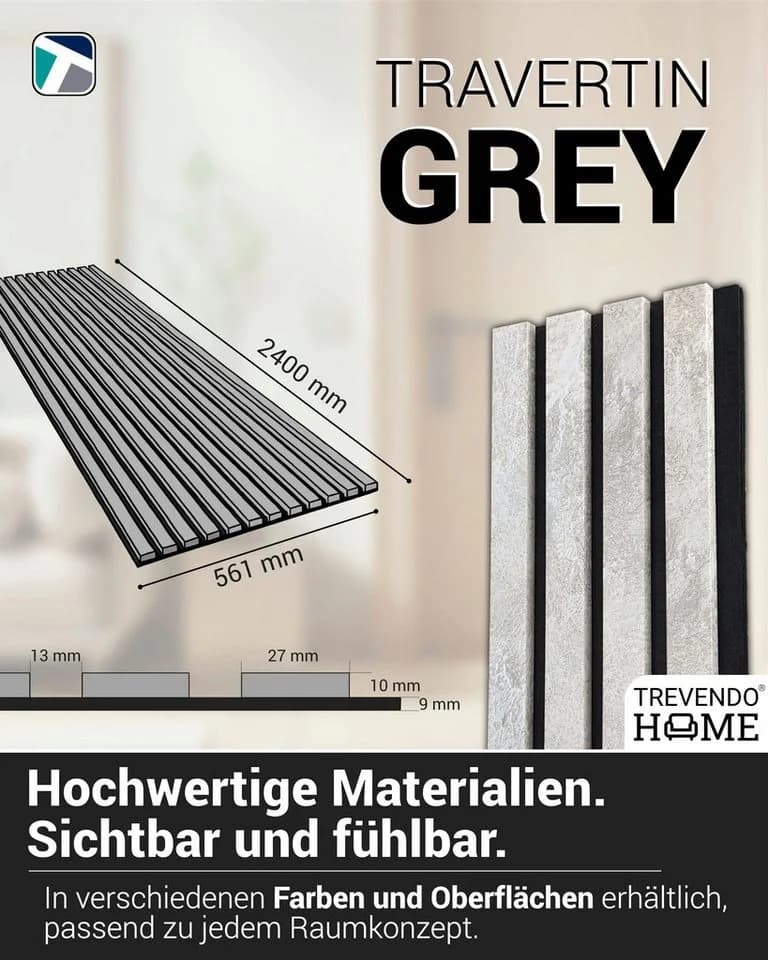 Kosche Akustikpaneele Travertin Grey - Bild 3