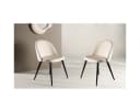 BOURGH Esszimmerstuhl VILVI 2er Set Beige Samt Bild 2