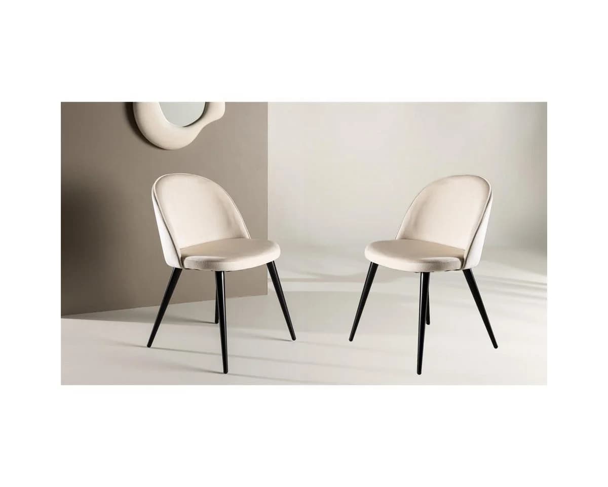 BOURGH Esszimmerstuhl VILVI 2er Set Beige Samt - Bild 2