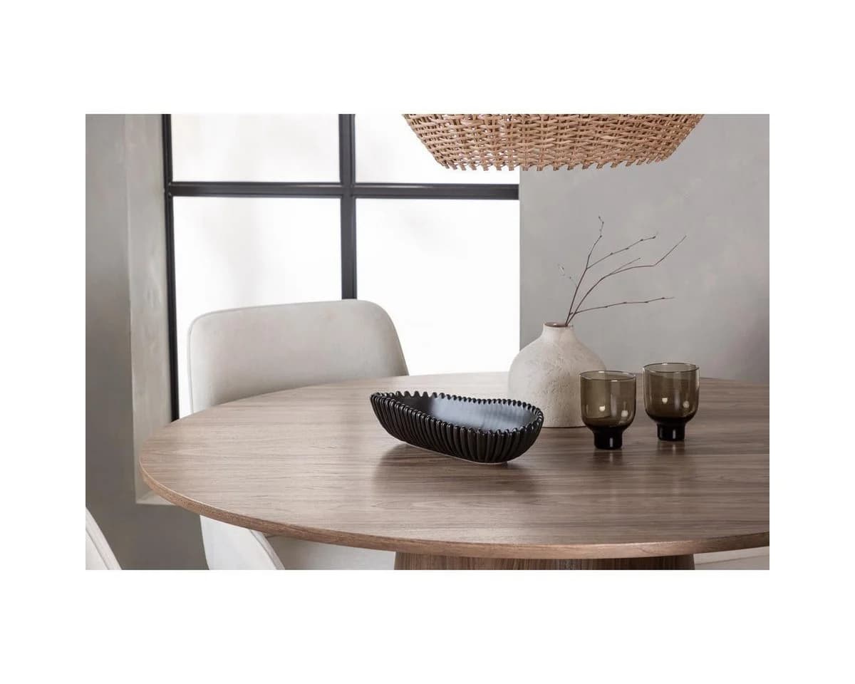 BOURGH LANZA Esstisch rund 120 cm MDF Naturbraun - Bild 5