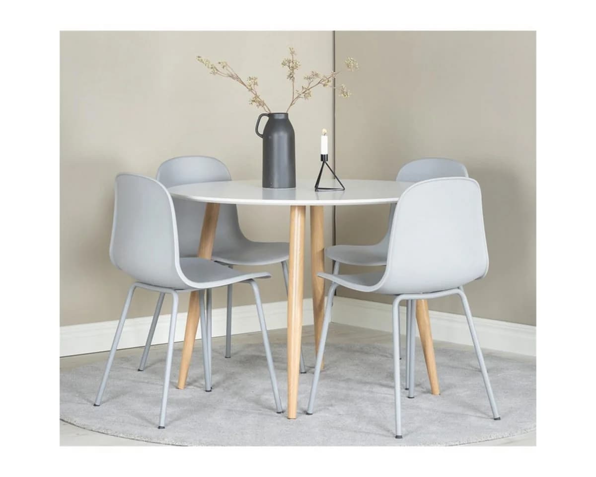 BOURGH Esstisch PLAZA Rund Weiß/Braun Modern - Bild 2