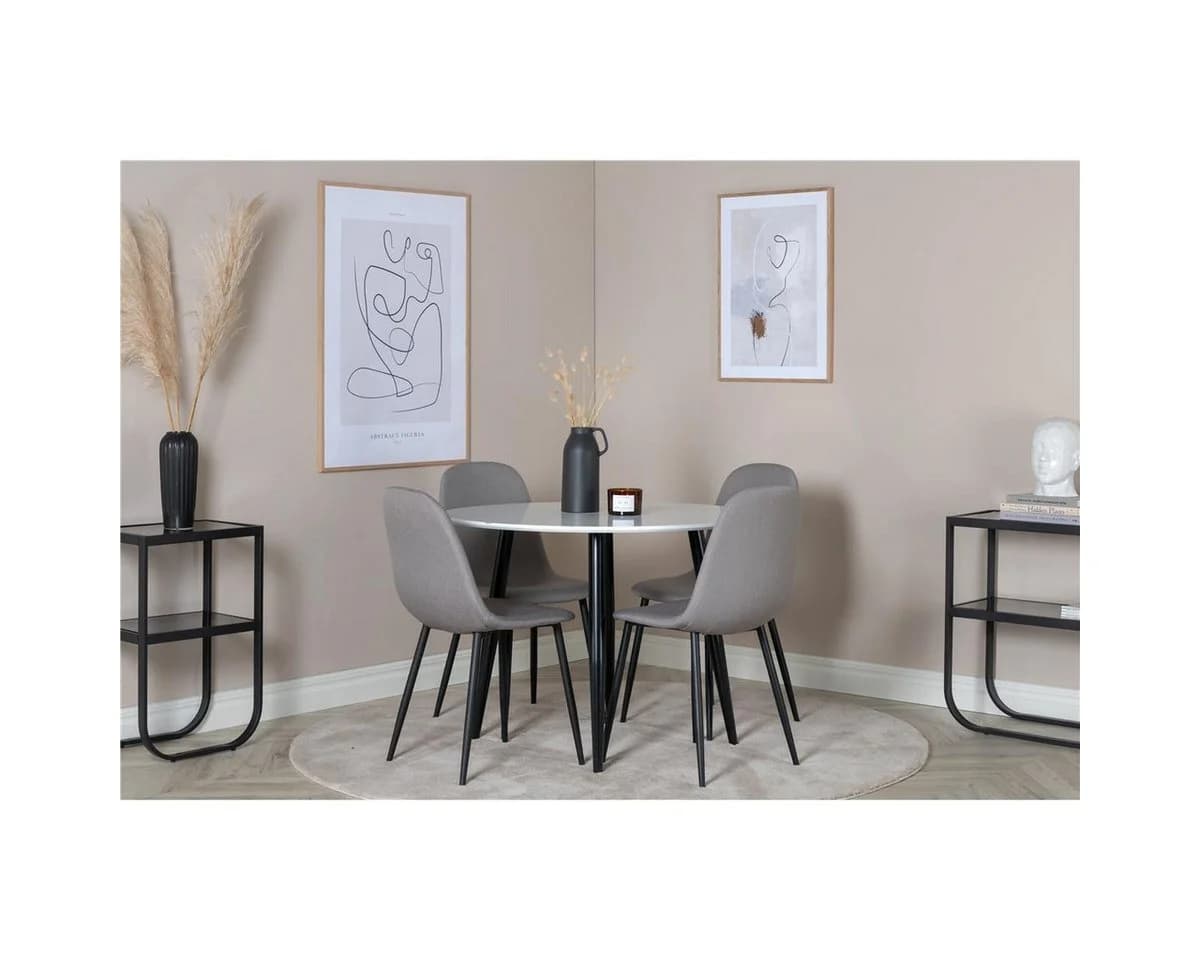 BOURGH Esstisch PLAZA Rund Weiß Schwarz Modern - Bild 5