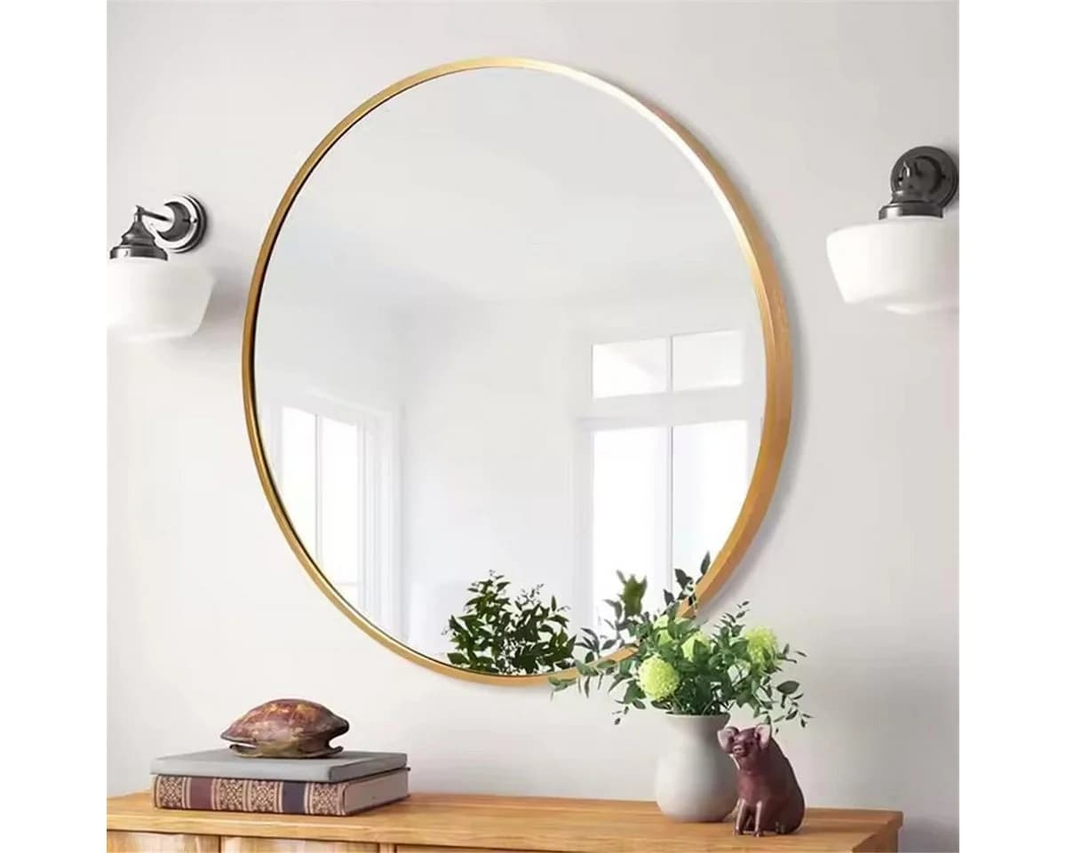 BOURGH Wandspiegel CLARITE Rund 90cm Gold Aluminium - Bild 2