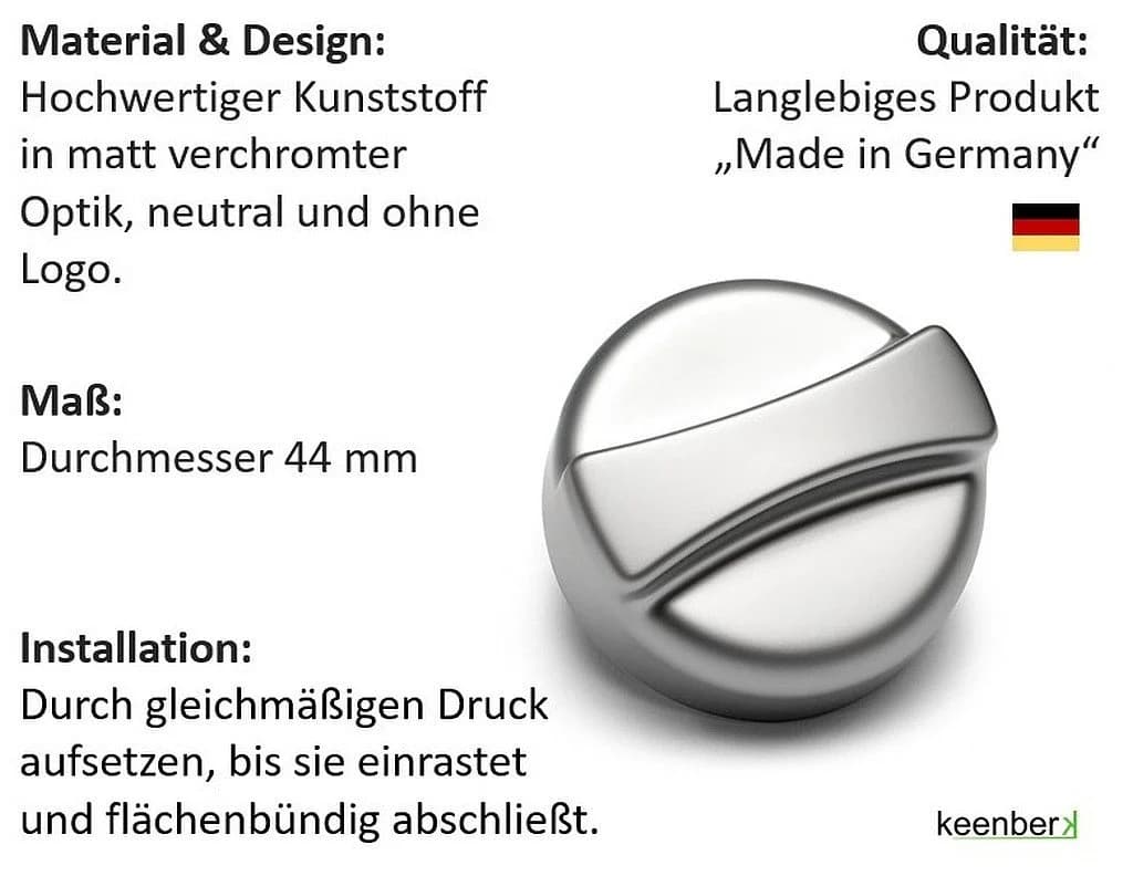 keenberk Küchenspüle Drehknopf 44mm matte Chrom-Optik Ersatzteil - Bild 3