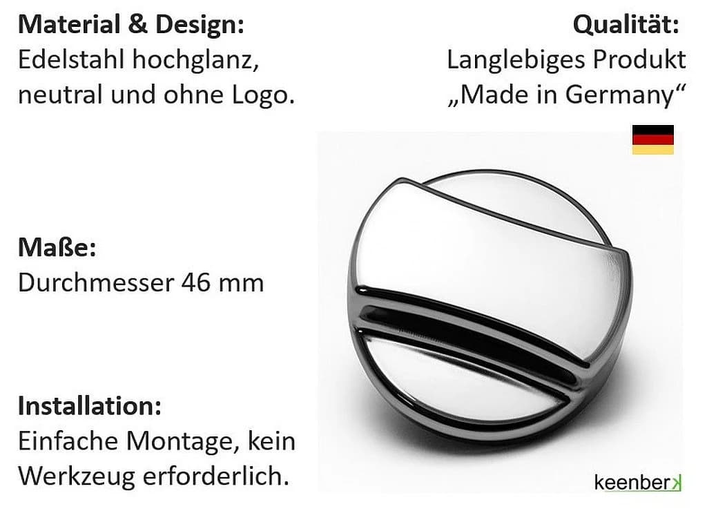 keenberk Drehexcenterkappe Edelstahl hochglanz Ersatzteil für Excenterventil - Bild 4