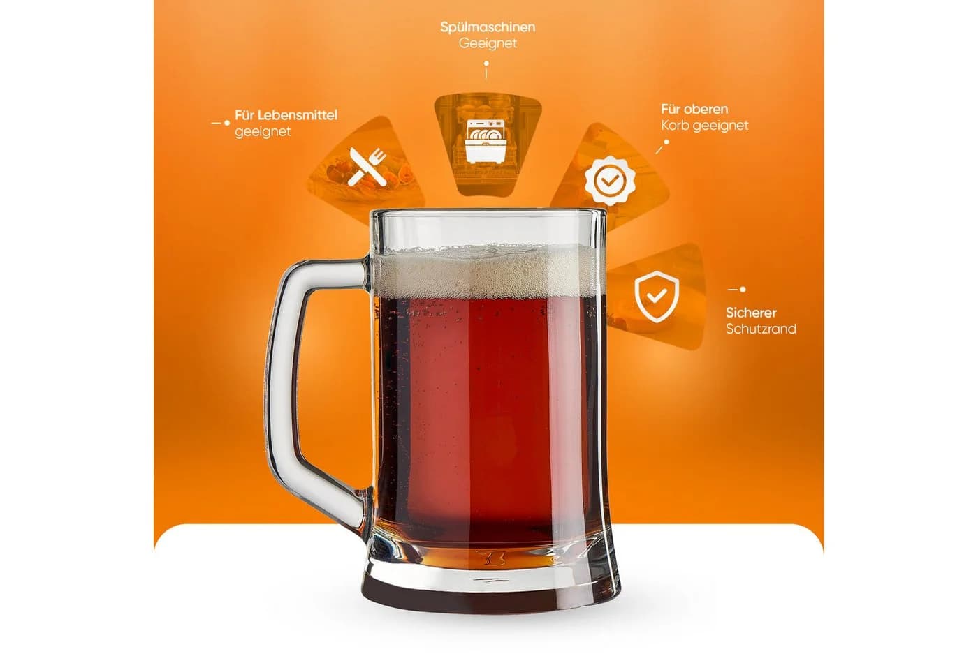 Pasabahce Pub Bierkrug 2-tlg. Glas 660ml mit Henkel - Bild 5
