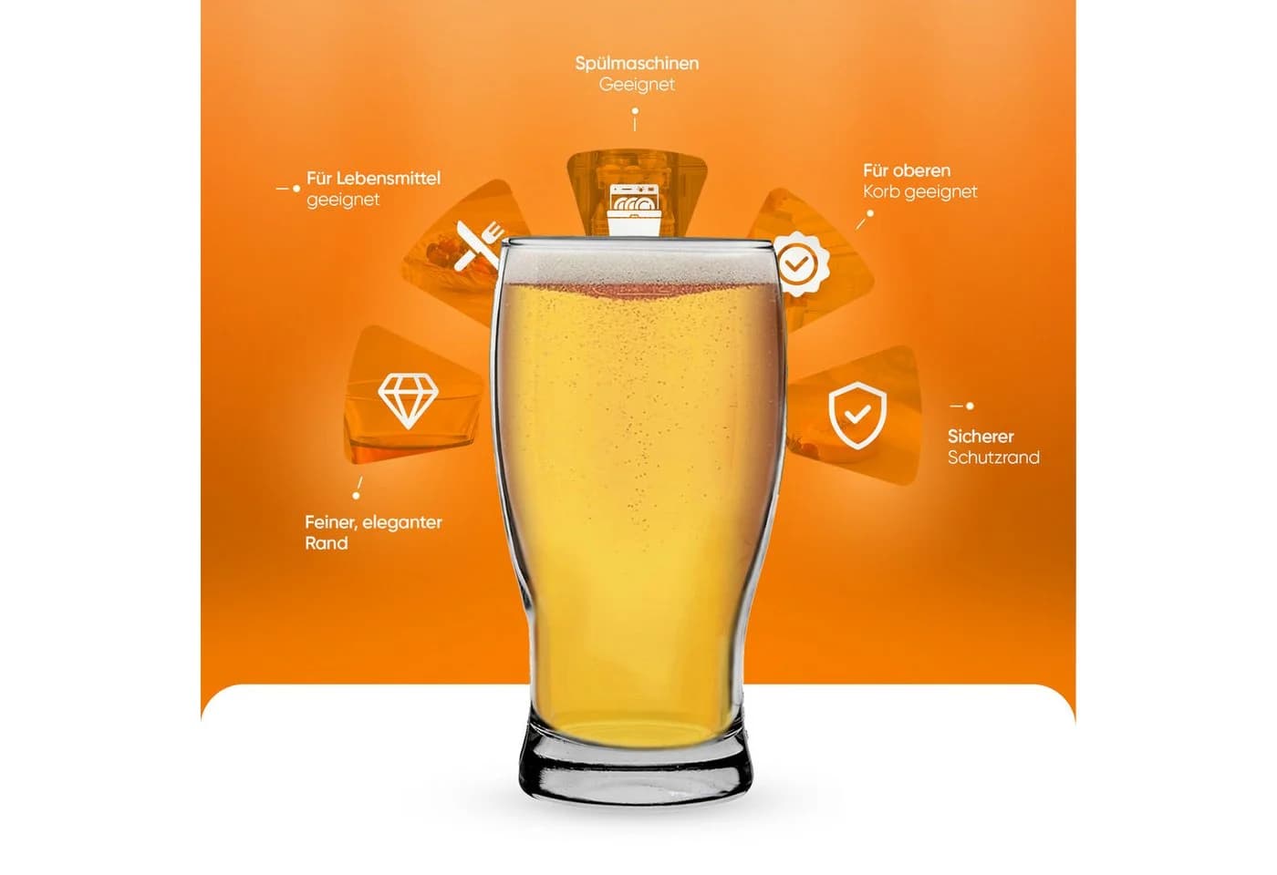 LAV Belek Bierglas-Set 6-tlg. 580ml Glas Transparent - Bild 5
