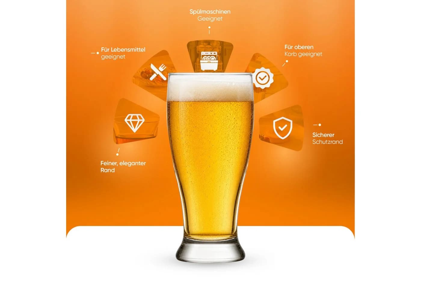 LAV Brotto Bierglas Set 6-tlg. 565ml Glas Transparent - Bild 4