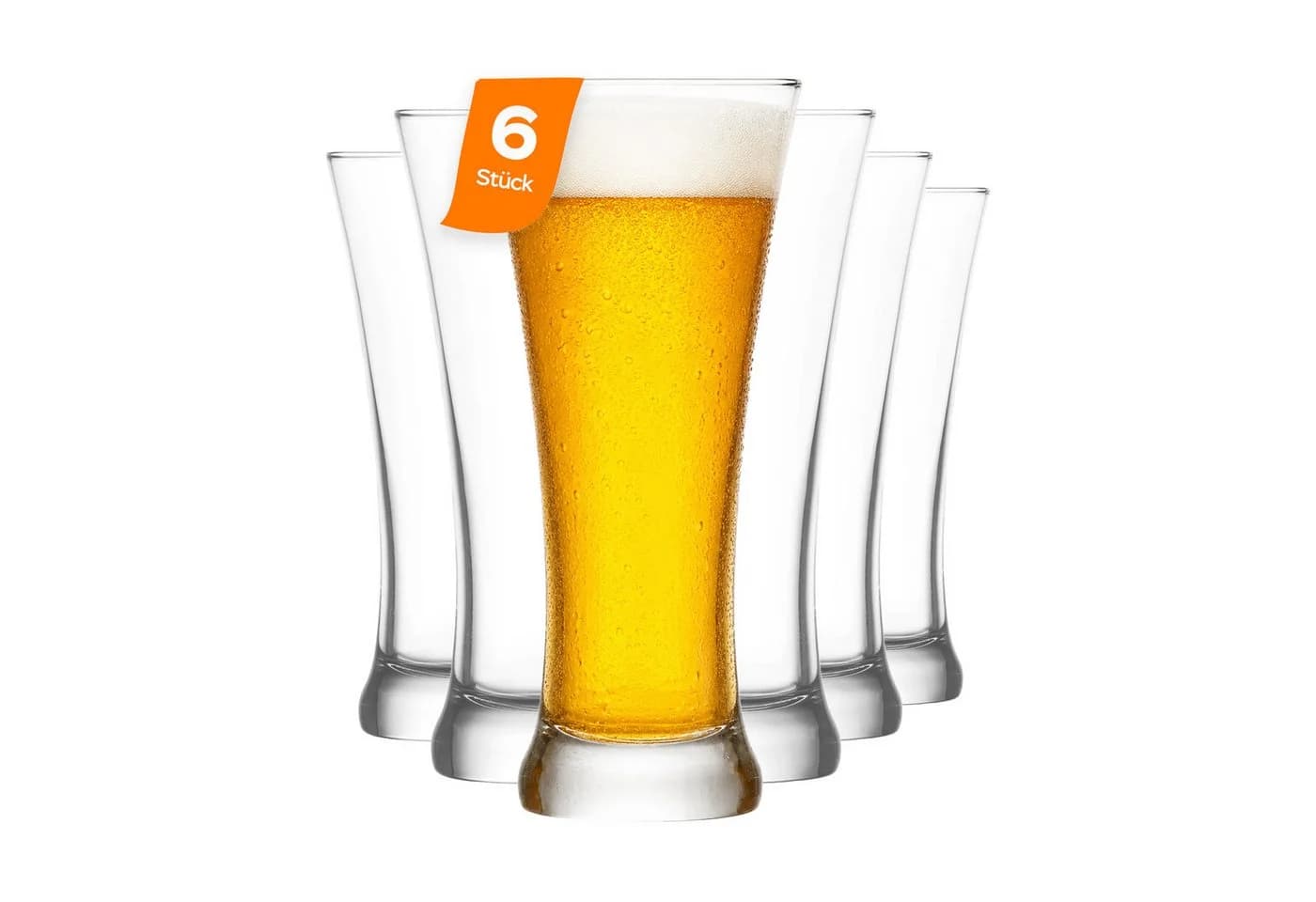 LAV Gläser-Set Sorgun 6-tlg. Transparent Bierglas 380ml - Bild 2