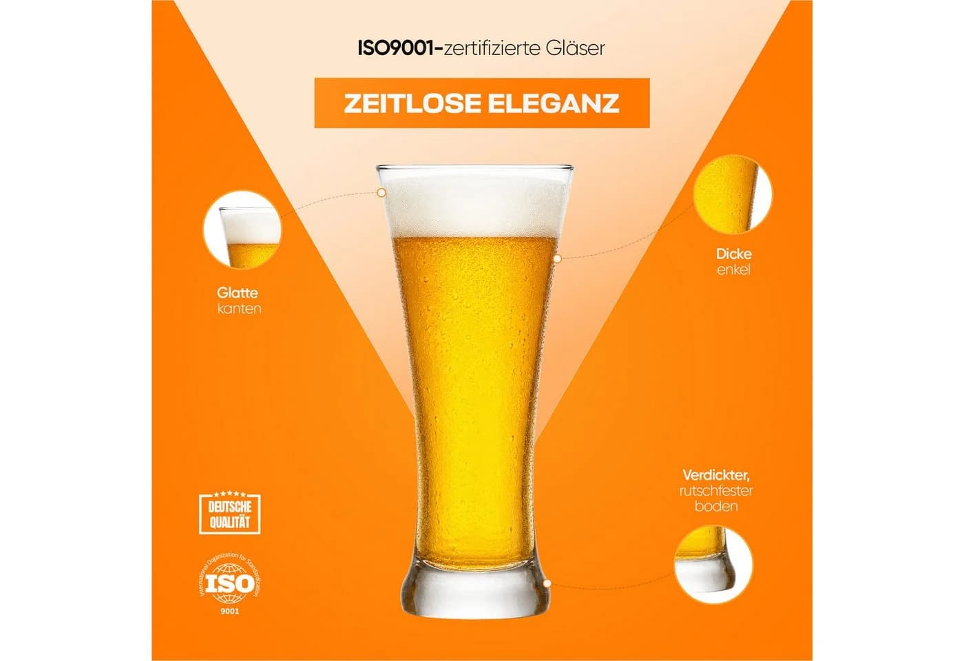 LAV Gläser-Set Sorgun 6-tlg. Transparent Bierglas 380ml - Bild 5