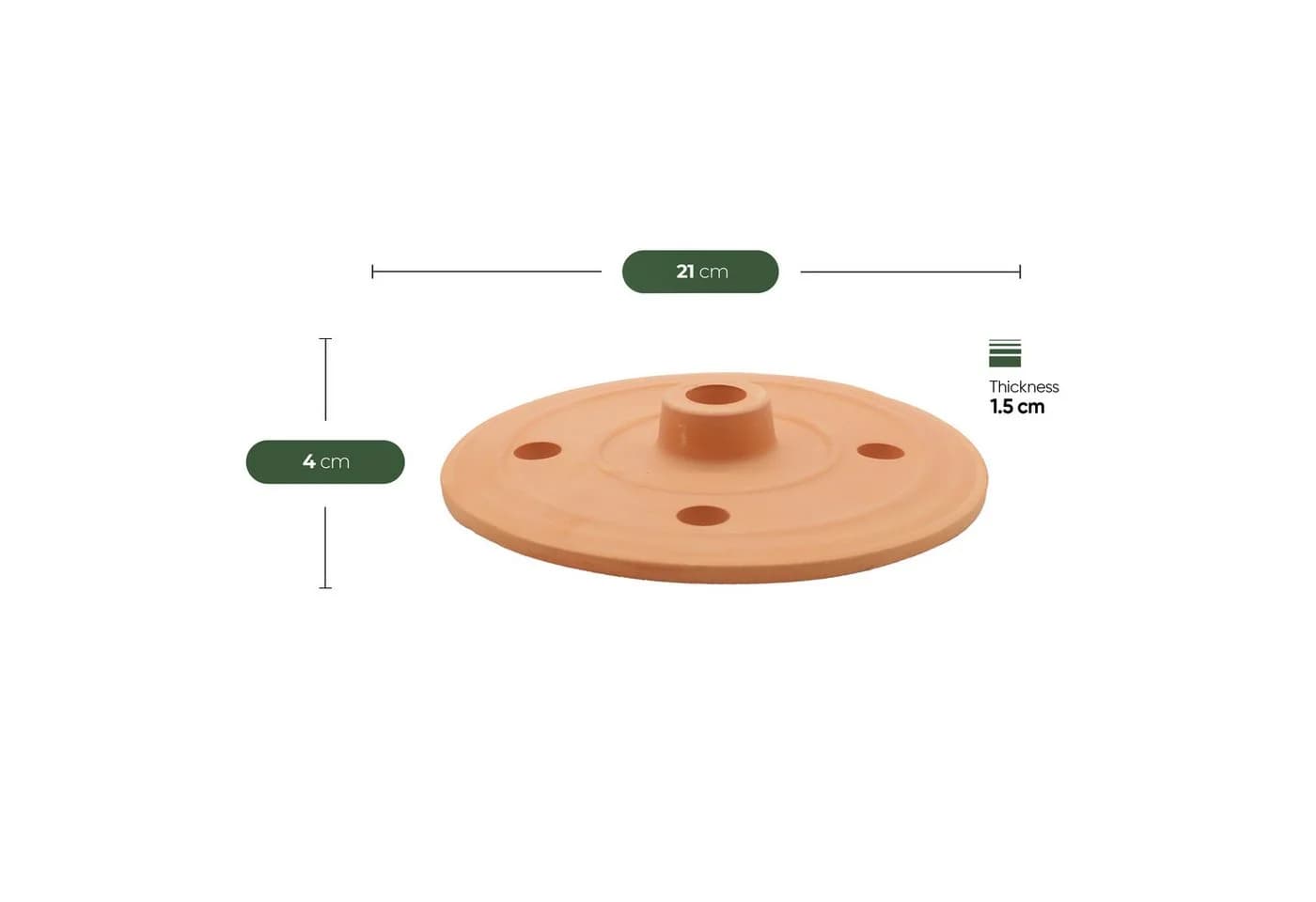 VIAPOT Beschwerungsdeckel Tonstein Terrakotta Ø21 cm - Bild 3