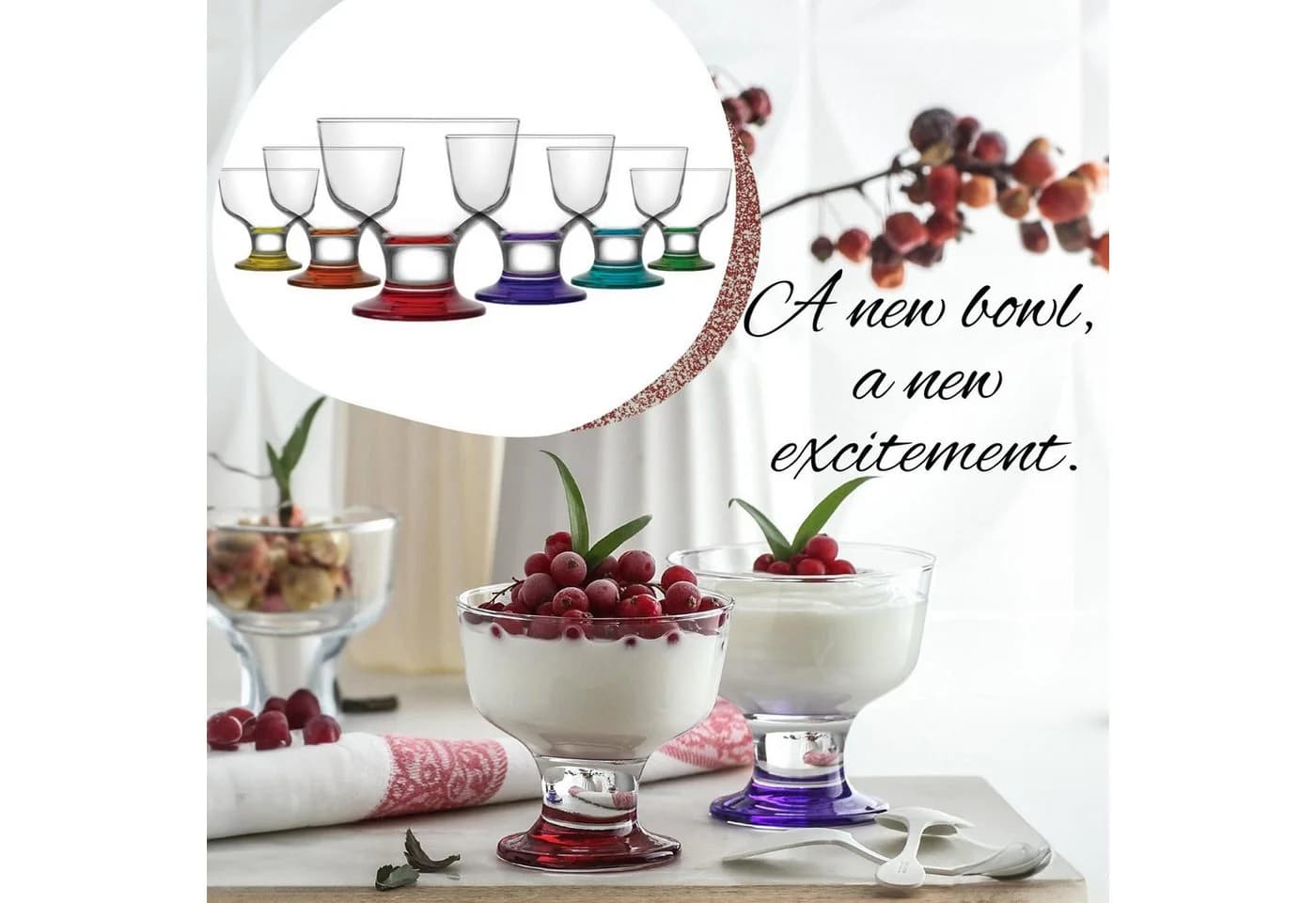 LAV Destina Eis- und Dessertschalen 6er-Set Glas Transparent - Bild 4